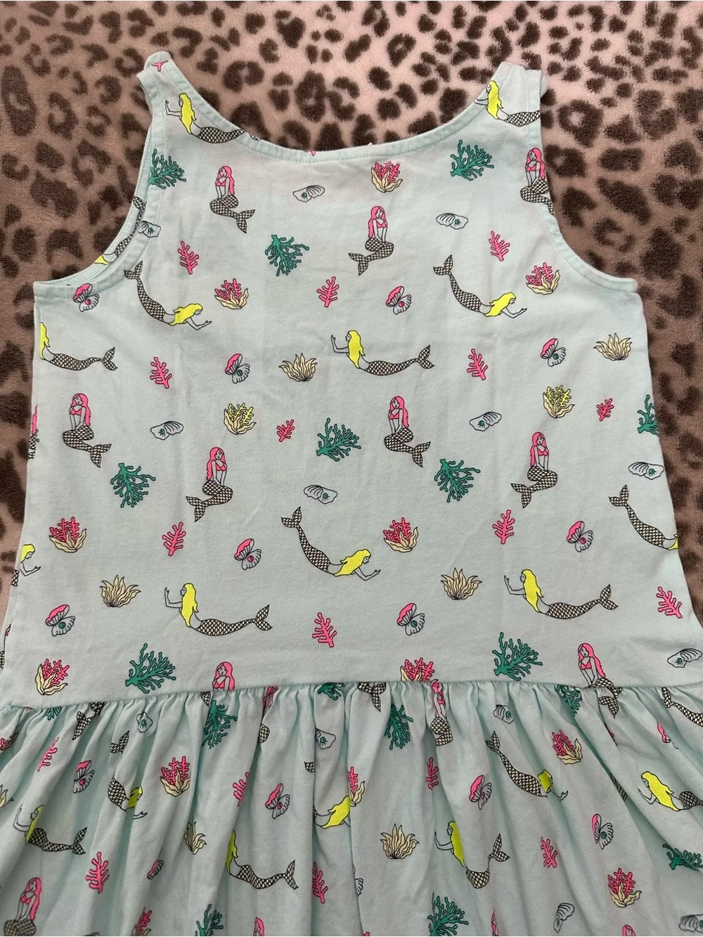 Gap Kids Mermaid Print Tank Sun Dress in Light Blue Size XL 12 Girls